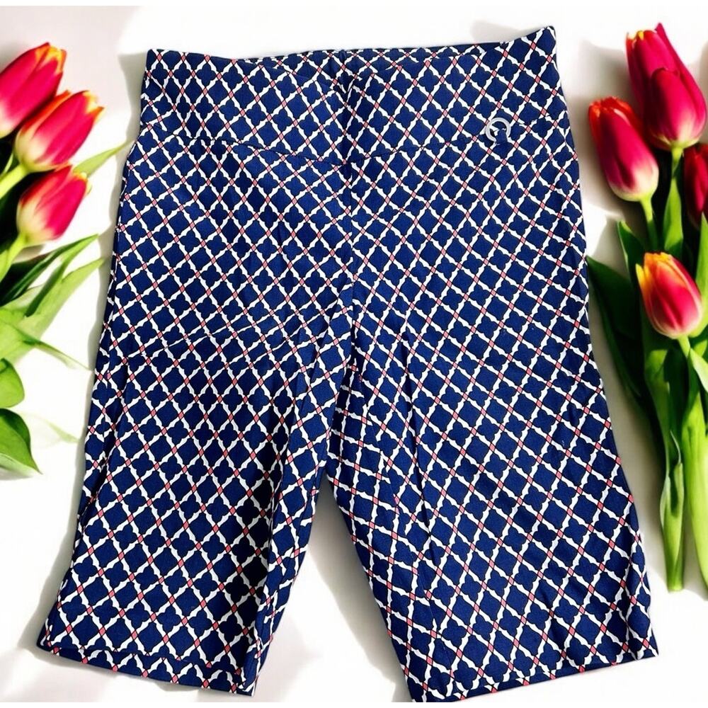 Rafaella Blue Bermuda Shorts Sz 6 High-Rise Stretch 10" Inseam
